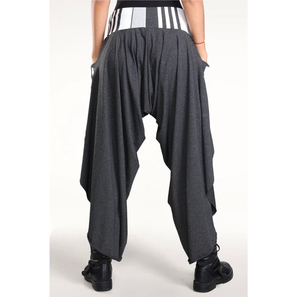 ETERNAL MODE Lotus Pants Heather Gray High Rise Stretch Asymmetric NWOT - Picture 4 of 16